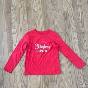 Cat & Jack Red Christmas Crew Long Sleeve Tee - NEVER WORN